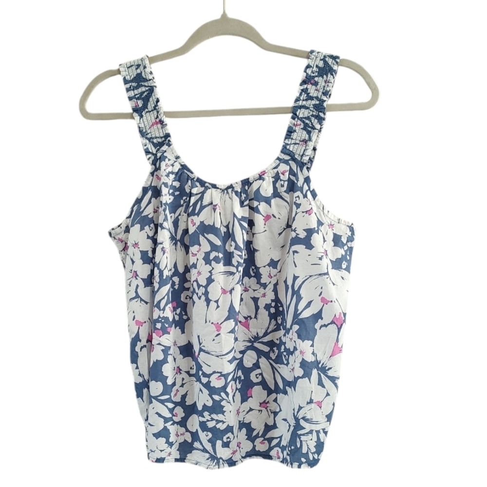 GAP Blue and Pink Floral Blouse